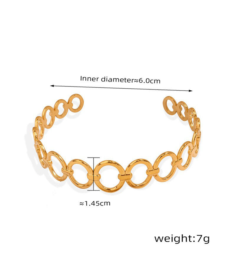 18K gold light luxury fashionable O-shaped design versatile bracelet