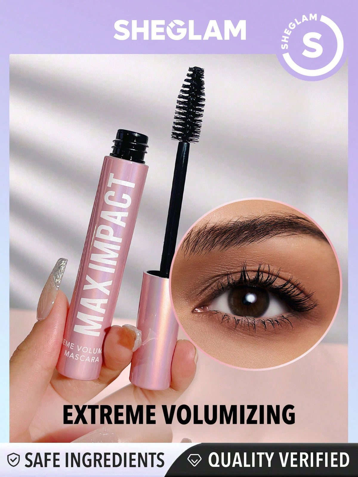 SHEGLAM Max Impact Extreme Volumizing Mascara: Waterproof, Lengthening, Quick-Drying, No Smudge, Long-Lasting - Black Friday Winter Y2K Mascara