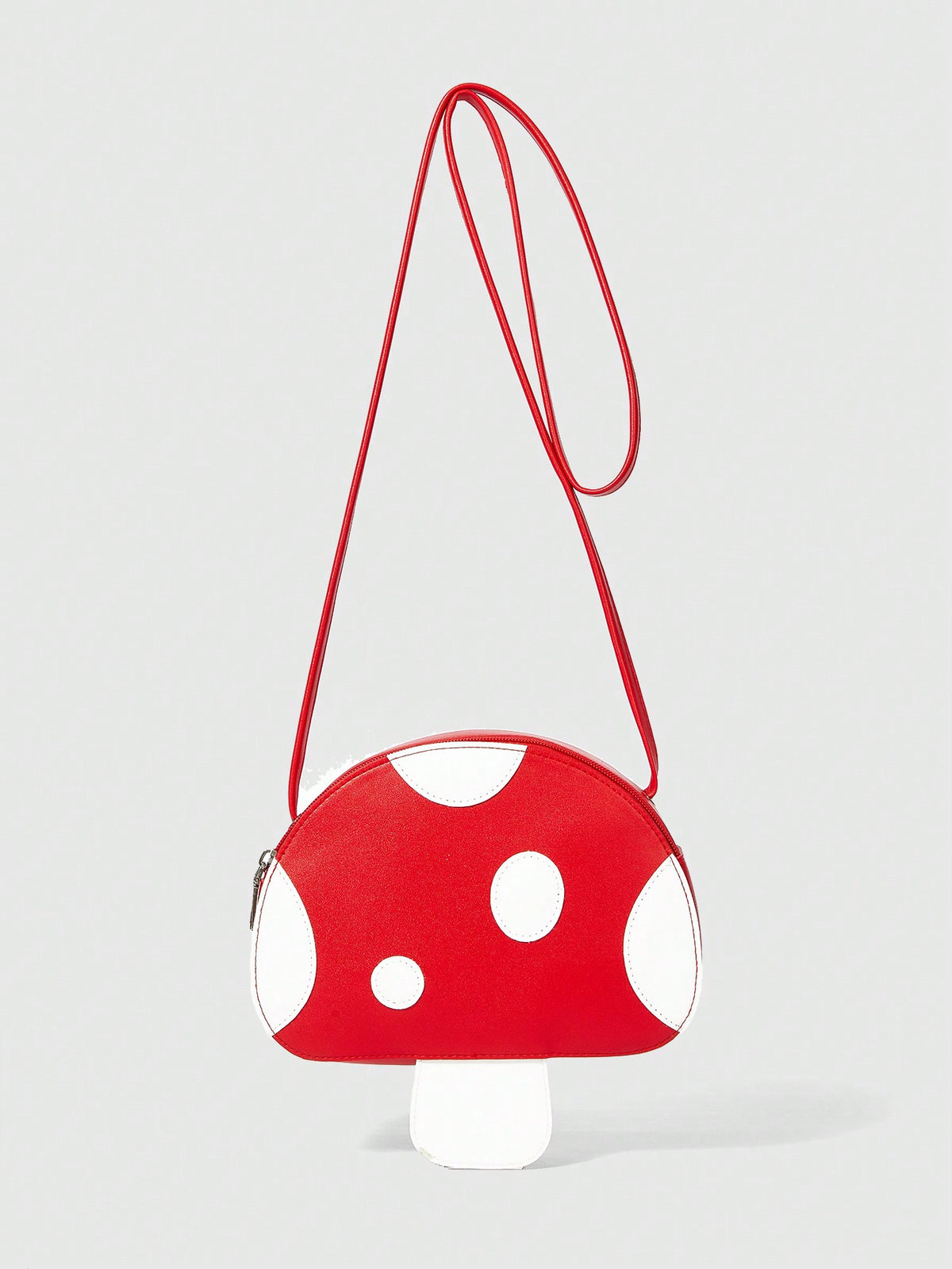 ROMWE Kawaii Cute Mushroom Shaped Zippered Crossbody Handbag For Women