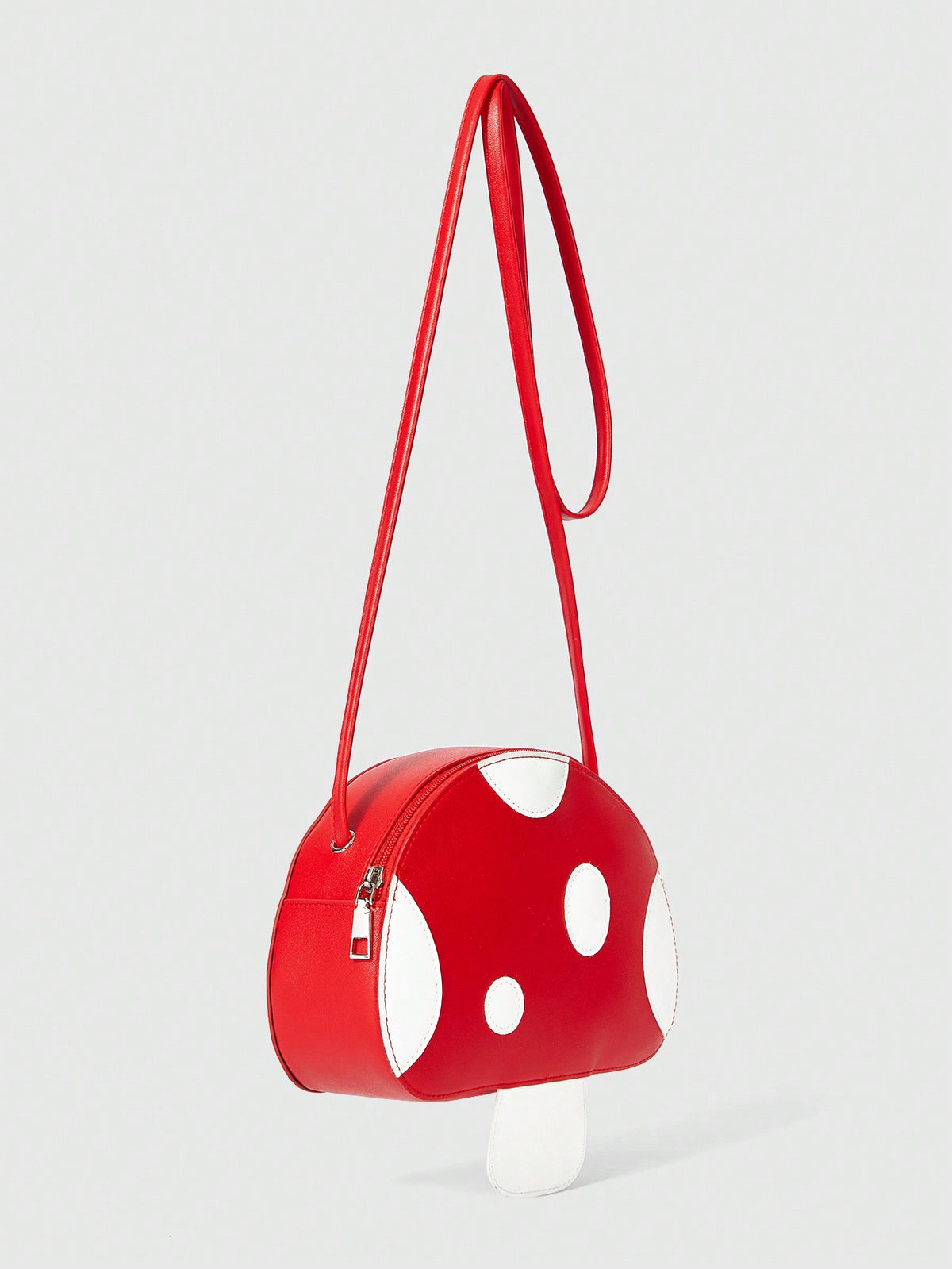 ROMWE Kawaii Cute Mushroom Shaped Zippered Crossbody Handbag For Women