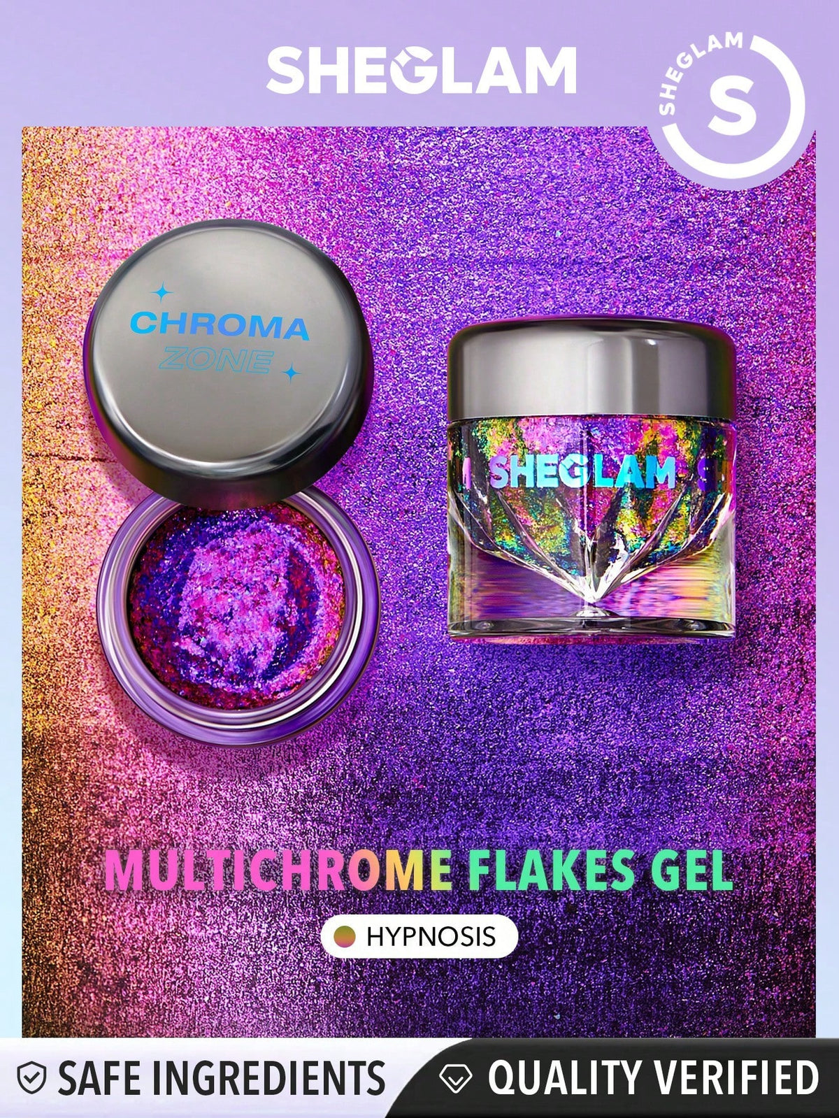 Chroma Zone Multichrome Flake Gel Mayhem Motherhsip: 3 Colors Gradient Eyeshadow Cream with High Shine Finish - Y2K Black Friday Party Eyeshadow