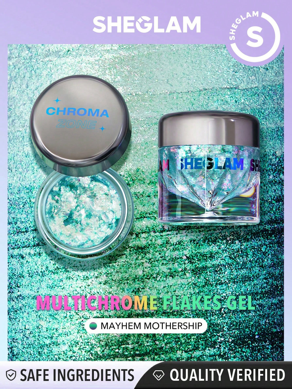 Chroma Zone Multichrome Flake Gel Mayhem Motherhsip: 3 Colors Gradient Eyeshadow Cream with High Shine Finish - Y2K Black Friday Party Eyeshadow