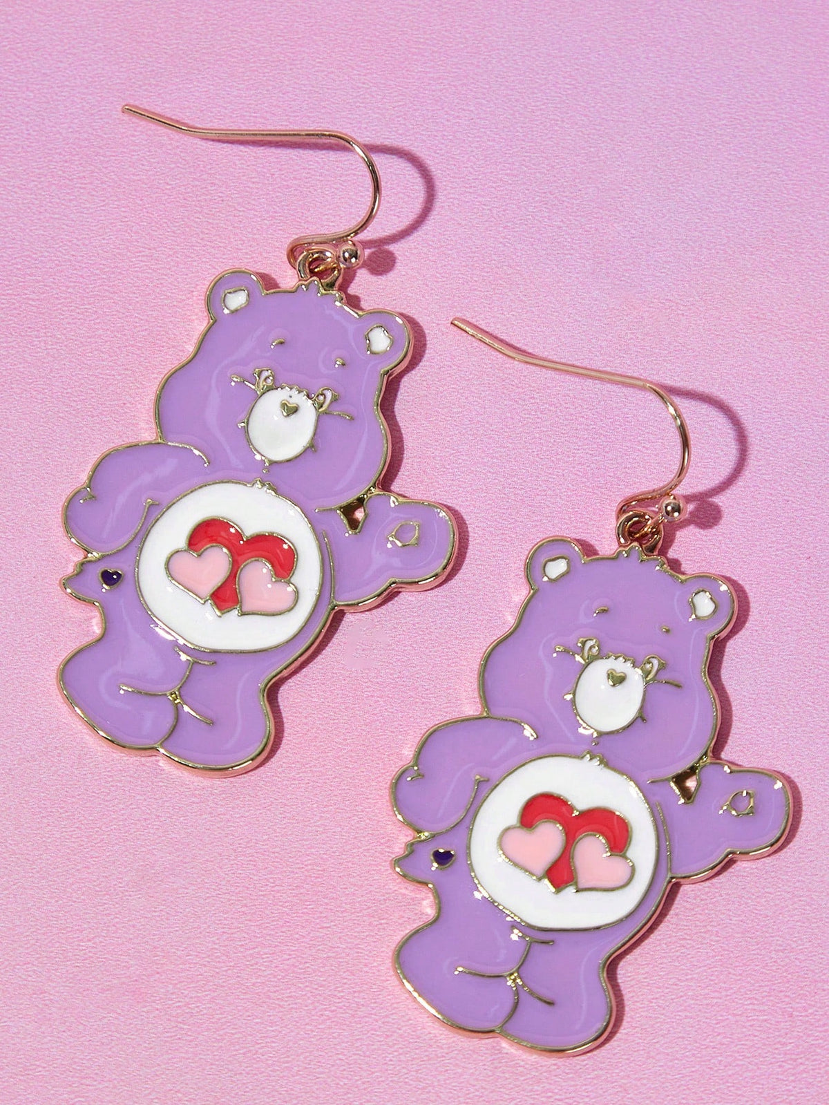 X Care Bears 3 Pairs Cute Alloy Cartoon Bear Pattern Earrings Set