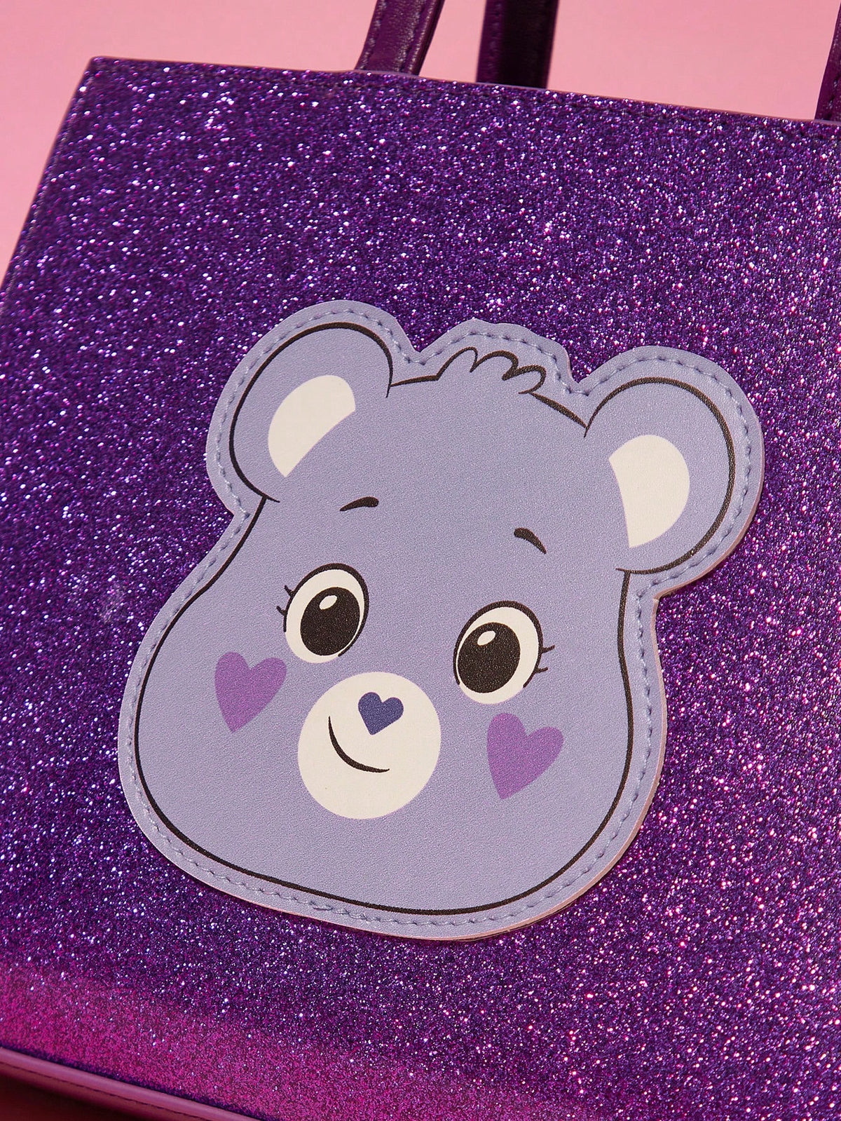 X Care Bears Purple Cartoon Bear Print Handbag