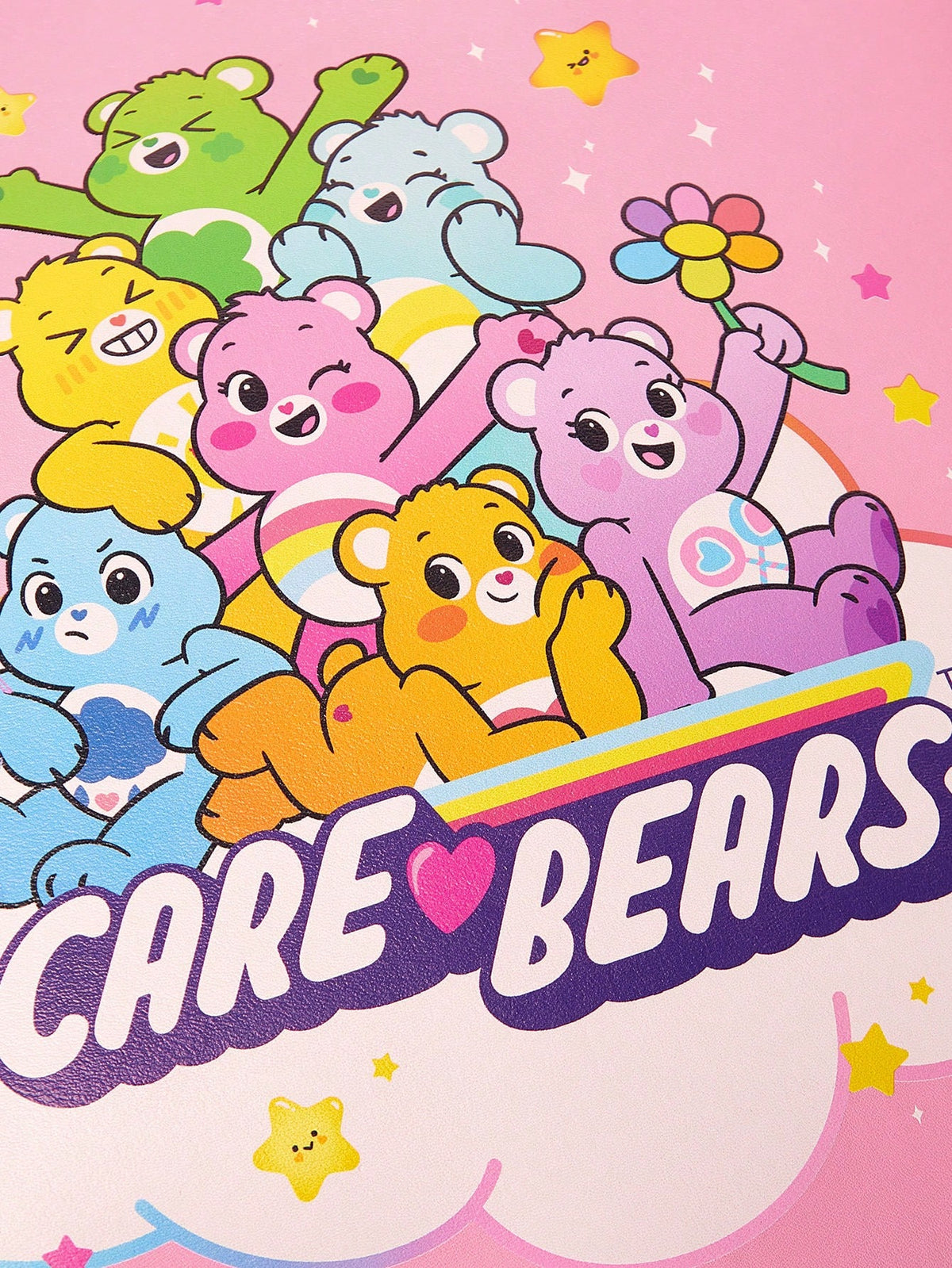 X Care Bears Cartoon Printed Pink Lady Tote Bag