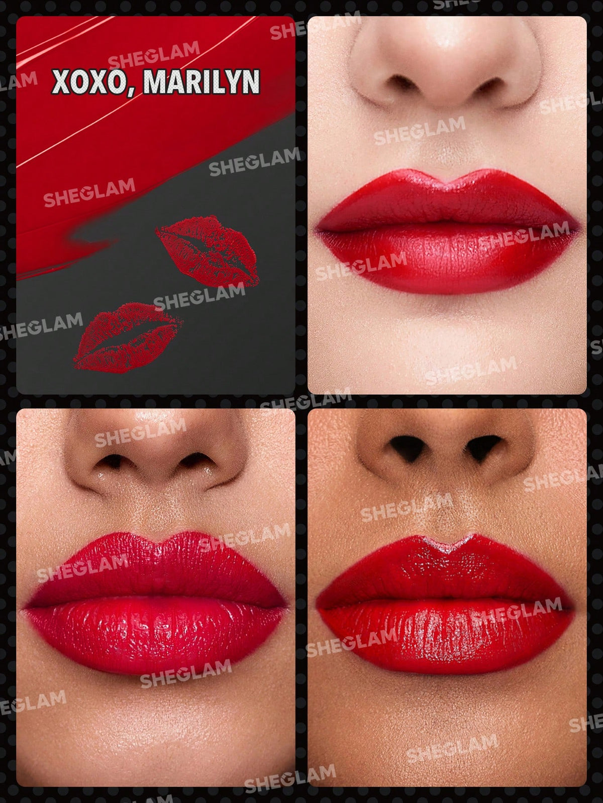 Marilyn Monroe X SHEGLAM The Icon Lipstick-Xoxo, Marilyn Valentines Gift Red Lipstick Long Lasting Super Stay High Pigment Lip Balm Lip Makeup