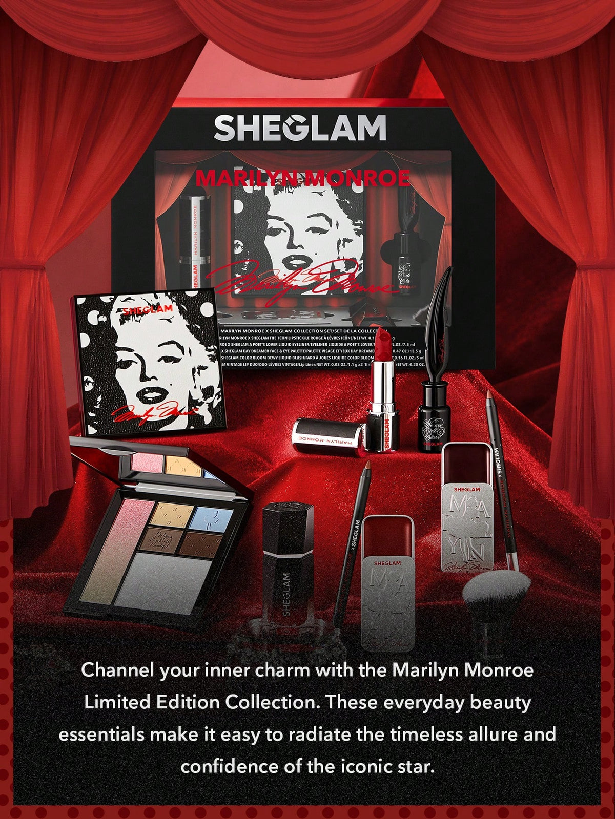 Marilyn Monroe X SHEGLAM Color Bloom Dewy Liquid Blush-Hollywood Liquid Blush Liquid Waterproof Long Lasting High Pigment Non-Fading Natural Lasting Glow Lightweight Face Makeup