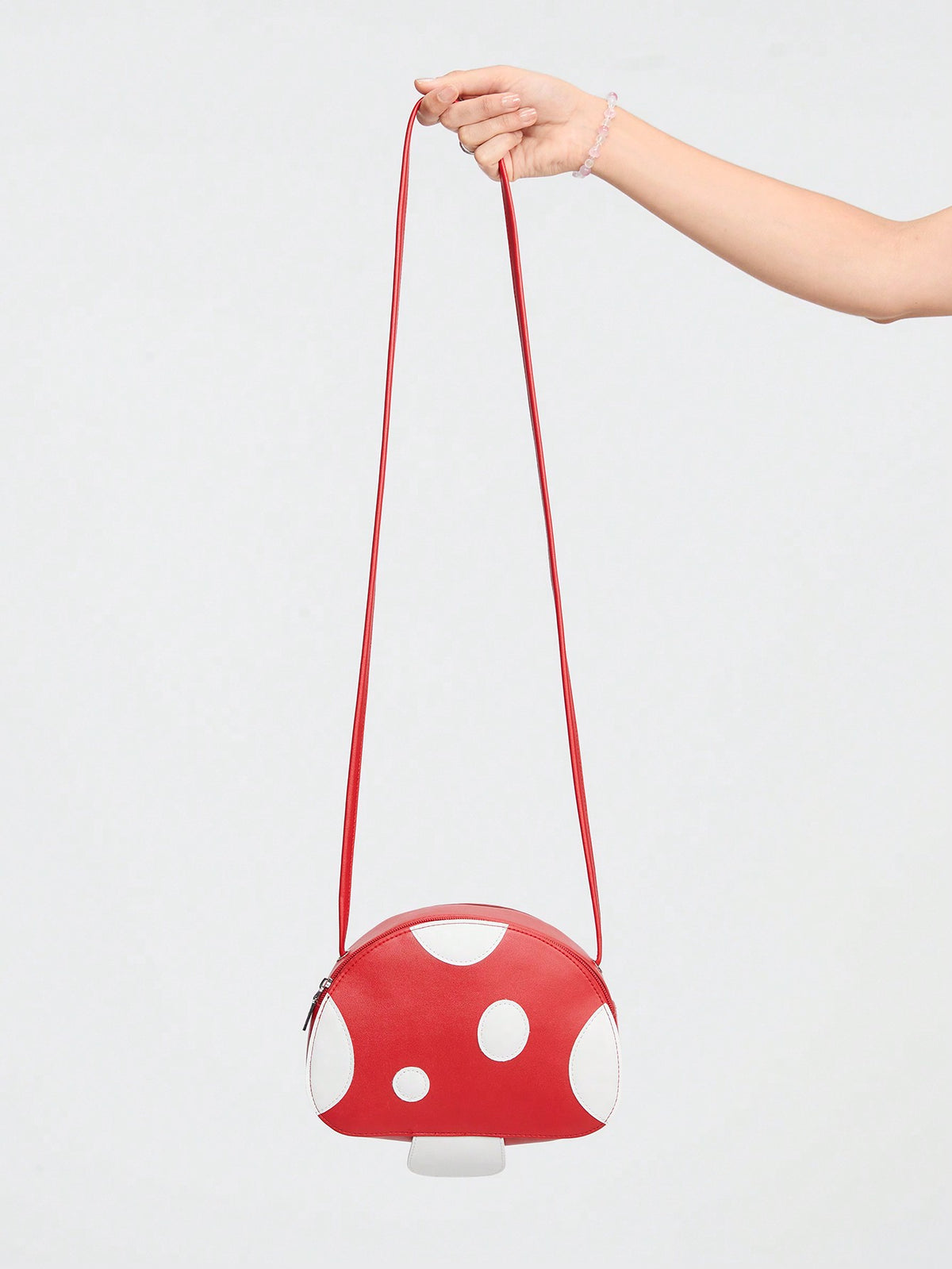 ROMWE Kawaii Cute Mushroom Shaped Zippered Crossbody Handbag For Women