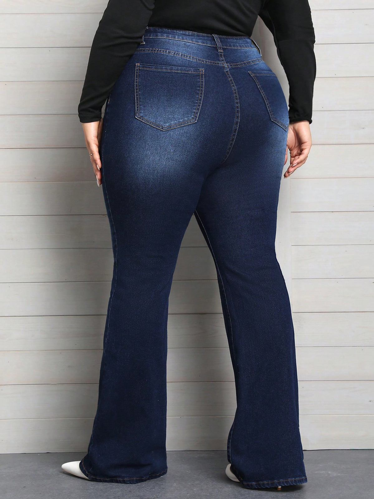 CURVE  Plus Size Women's Sexy Stretchy Denim Bell Bottom Pants