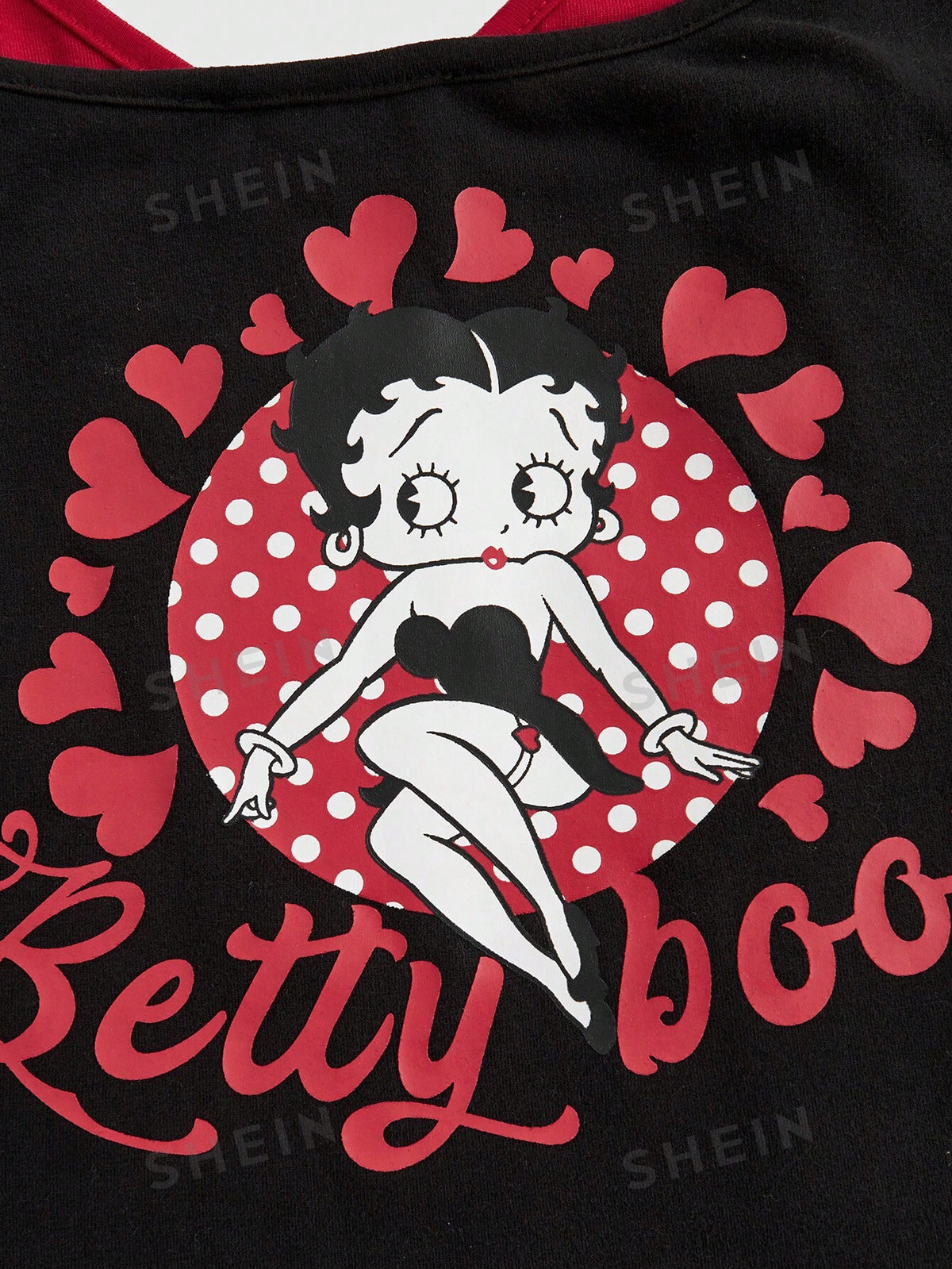 Betty Boop | ROMWE Plus Size Cartoon Figure & Heart Letter Print Cami Top, Summer