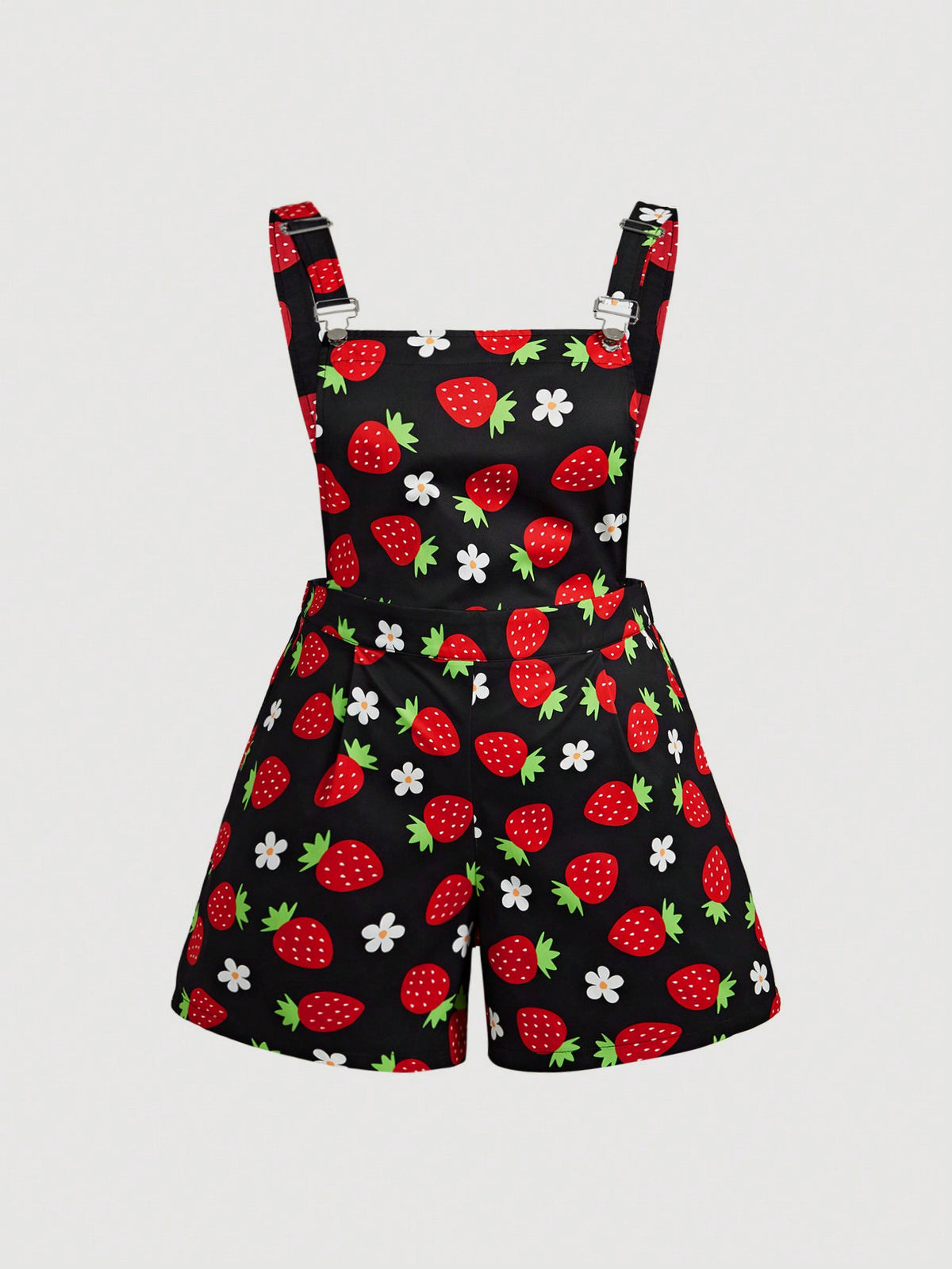 MOD Plus Size Strawberry Allover Print Sleeveless Jumpsuit, Summer
