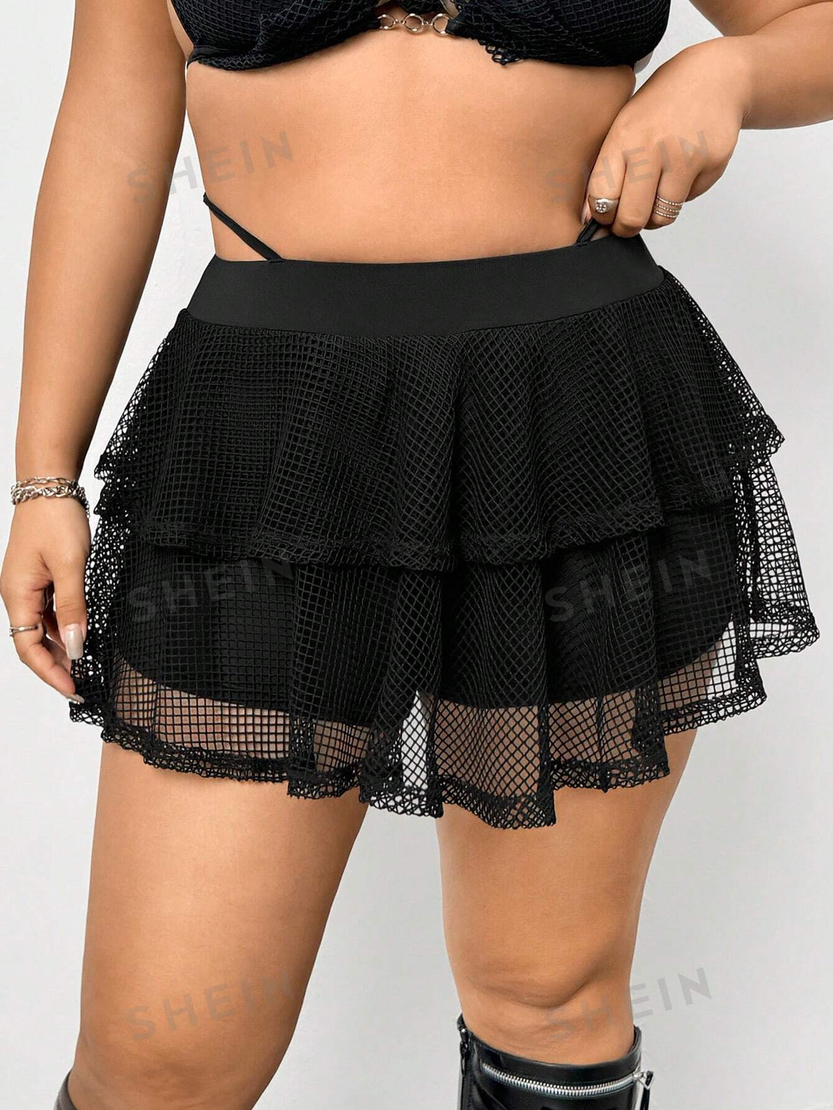 ICON Plus Tie Back Mesh Overlay Skirt