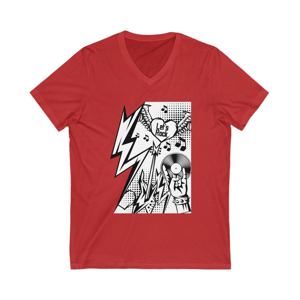 Let’s Rock Unisex Jersey Short Sleeve V-Neck Tee