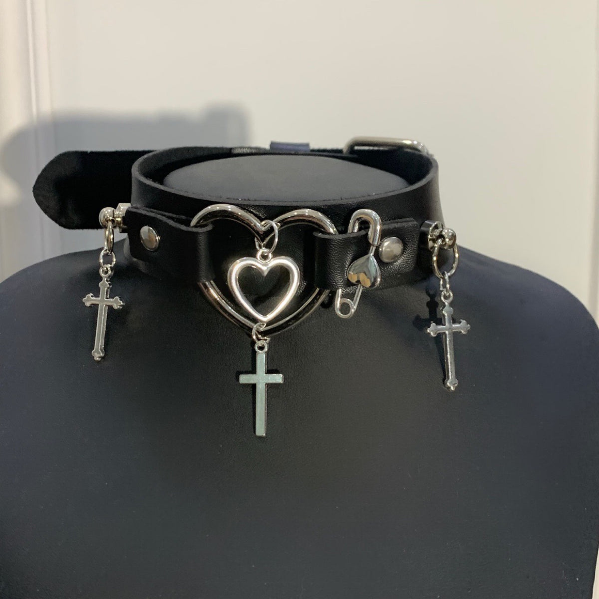 Heavy Industrial Metal And Leather Subculture Collar Choker Style