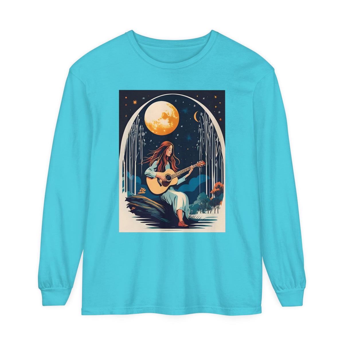 Night Melodies Unisex Garment-dyed Long Sleeve T-Shirt