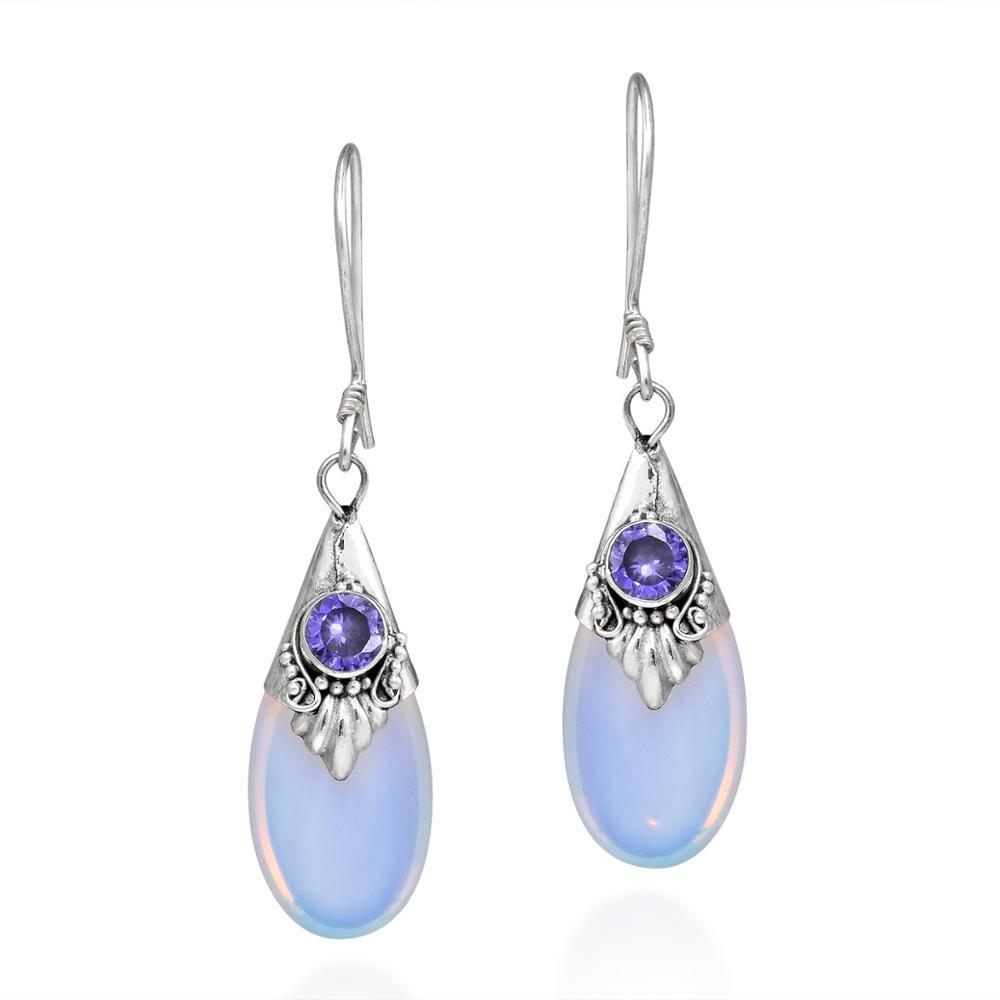 White Moonstone Drop Earrings