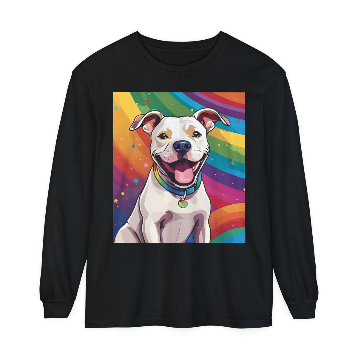 Prideful Pittie 3 Unisex Garment-dyed Long Sleeve T-Shirt