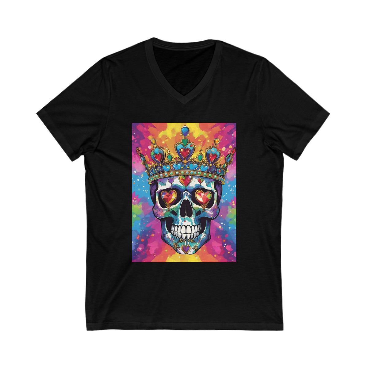 Bejeweled Skull Series 3 Unisex Jersey Short Sleeve V-Neck Tee