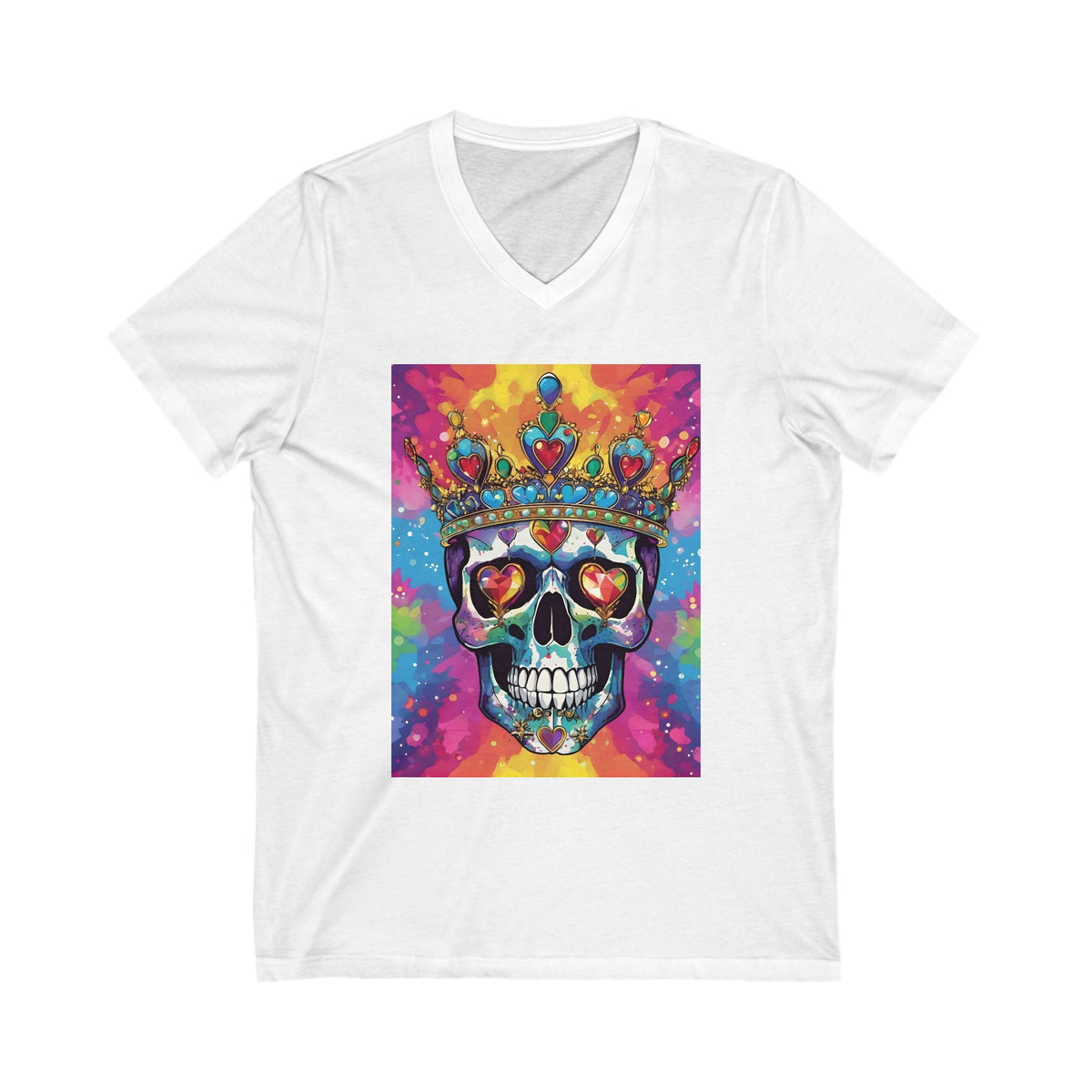 Bejeweled Skull Series 3 Unisex Jersey Short Sleeve V-Neck Tee