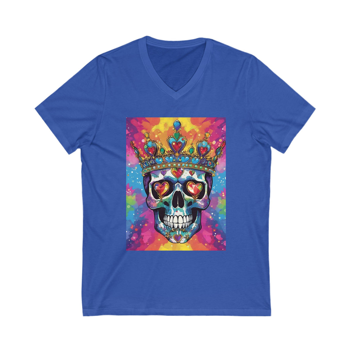 Bejeweled Skull Series 3 Unisex Jersey Short Sleeve V-Neck Tee