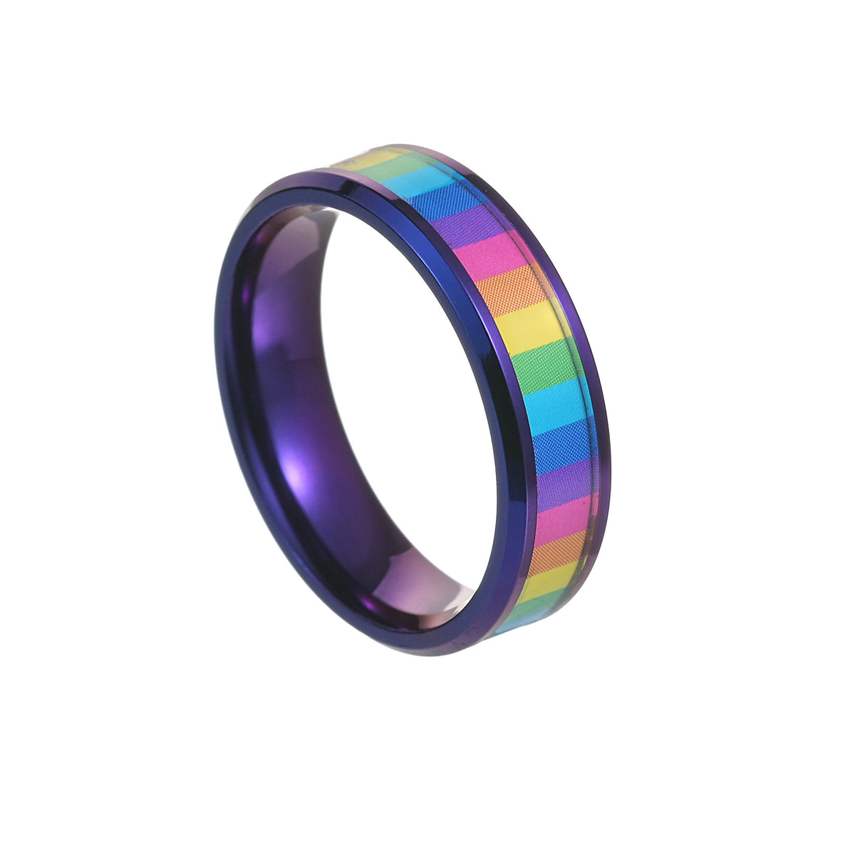 Men's Titanium Steel Rainbow Ring