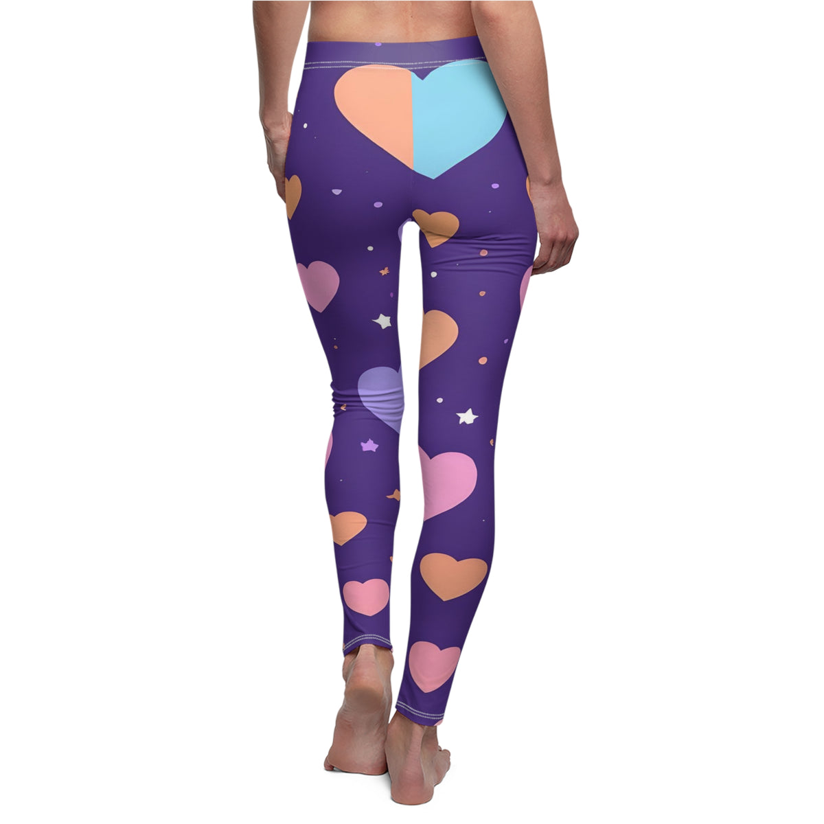 Pastel Hearts Women's Cut & Sew Casual Leggings (AOP)