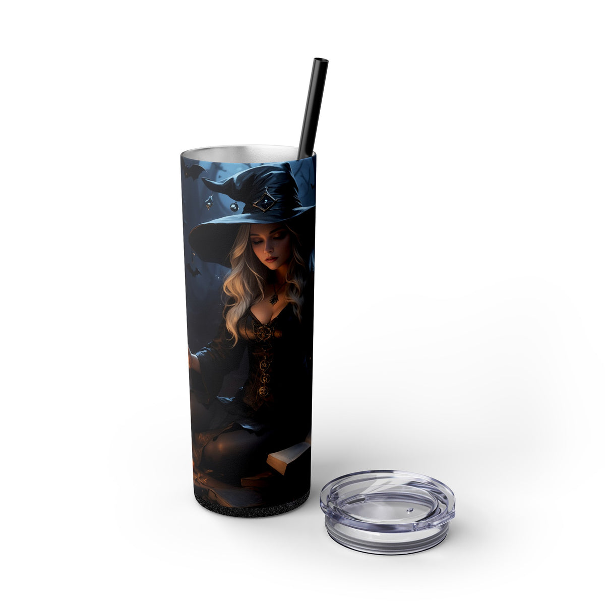 Beautiful Witch Skinny Tumbler with Straw, 20oz