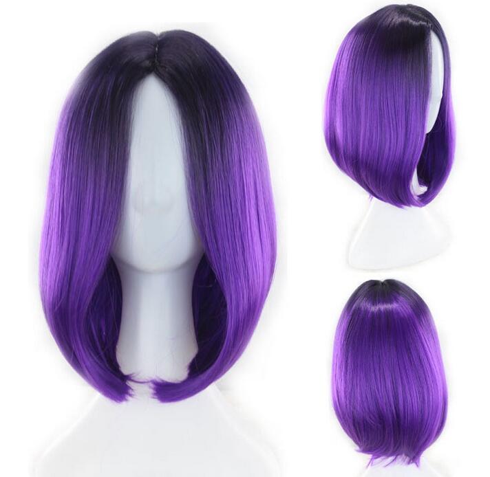 Short Cropped Style Bob Gradient Died Cosplay Wig