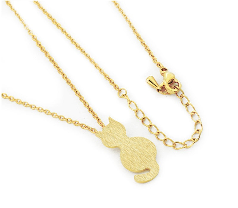 Plated Alloy Trendy Fashion Kitty Cat Necklace