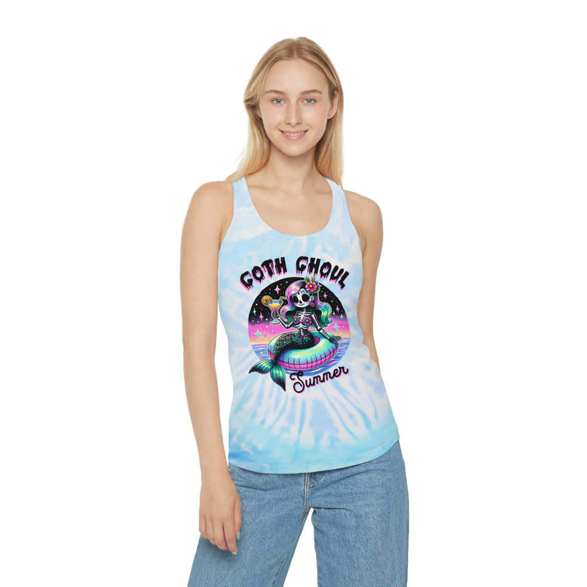 Goth Ghoul Summer - Tie Dye Racerback Tank Top