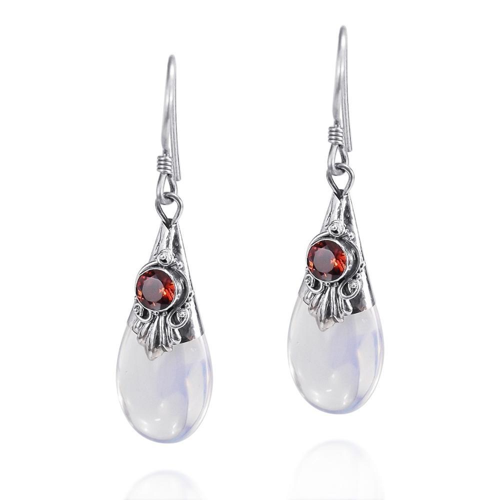 White Moonstone Drop Earrings