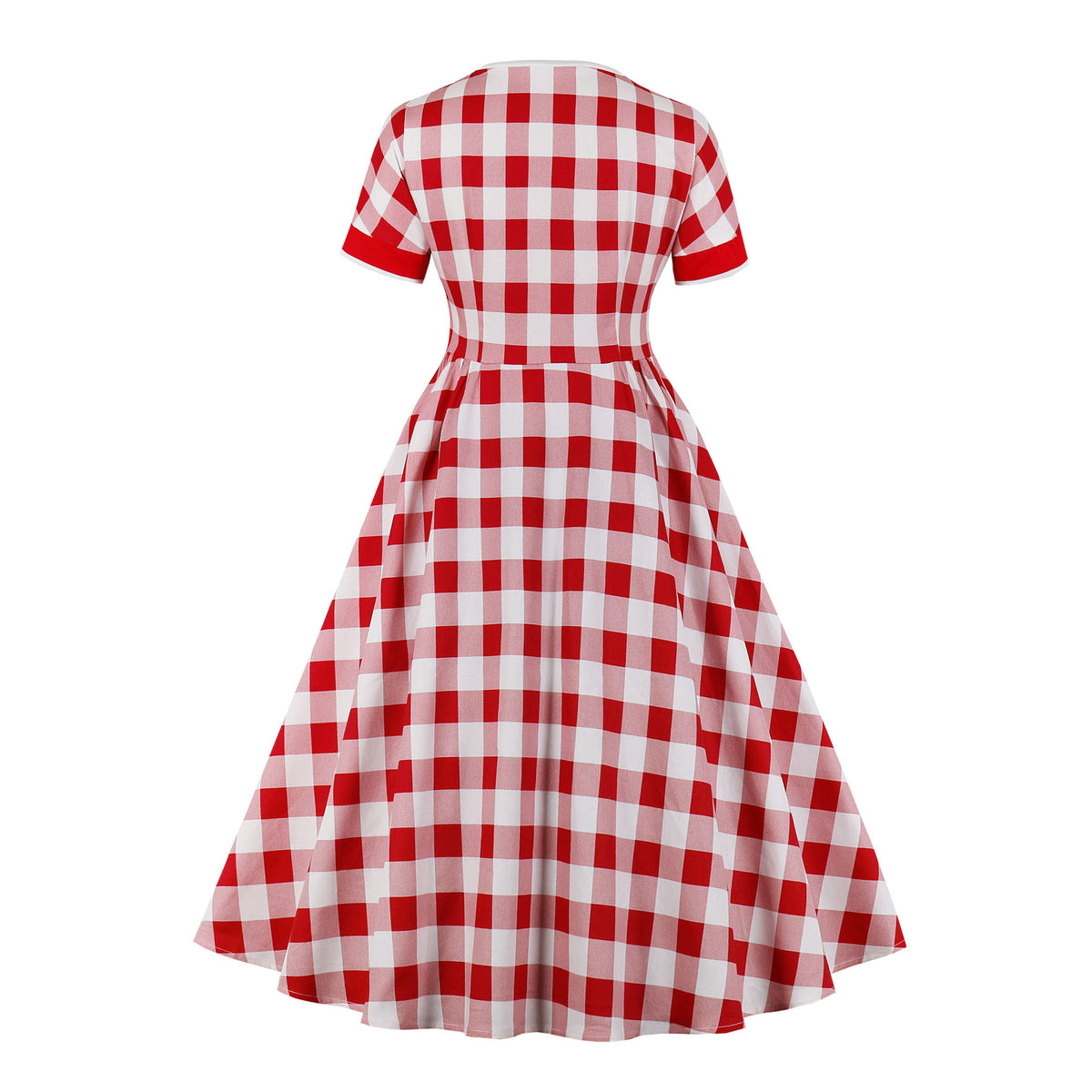 Buffalo Plaid Checked Retro Swing Dress