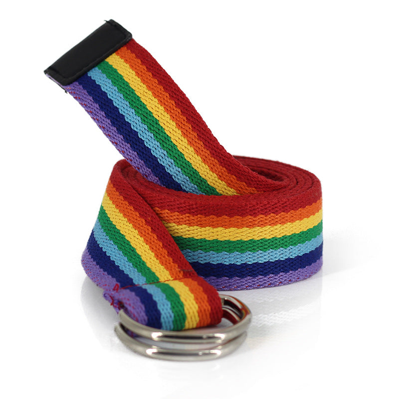 Rainbow or Checkered canvas belt