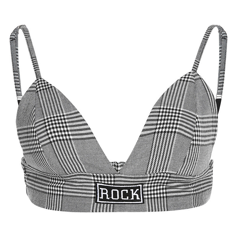 ROCK Sexy Plaid Bra Cami Top