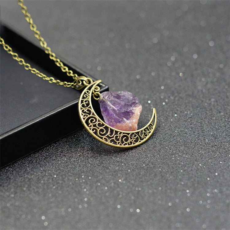 Moon and Natural Stone Magic Is In The Air Pendant Necklace