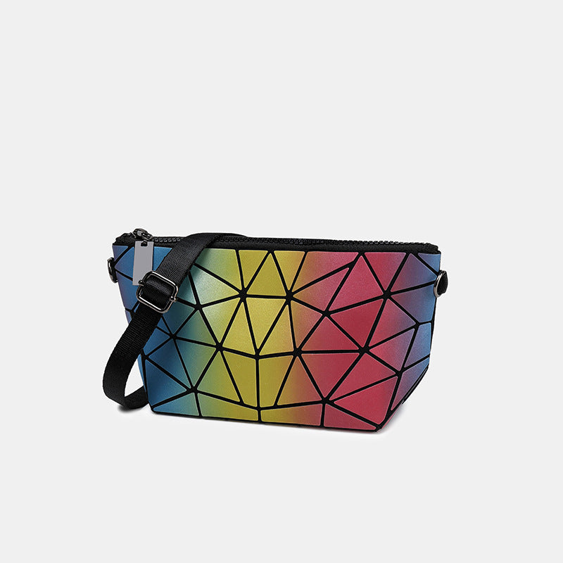 Women's Fashion Geometric Lattice Shoulder Crossbody Bag