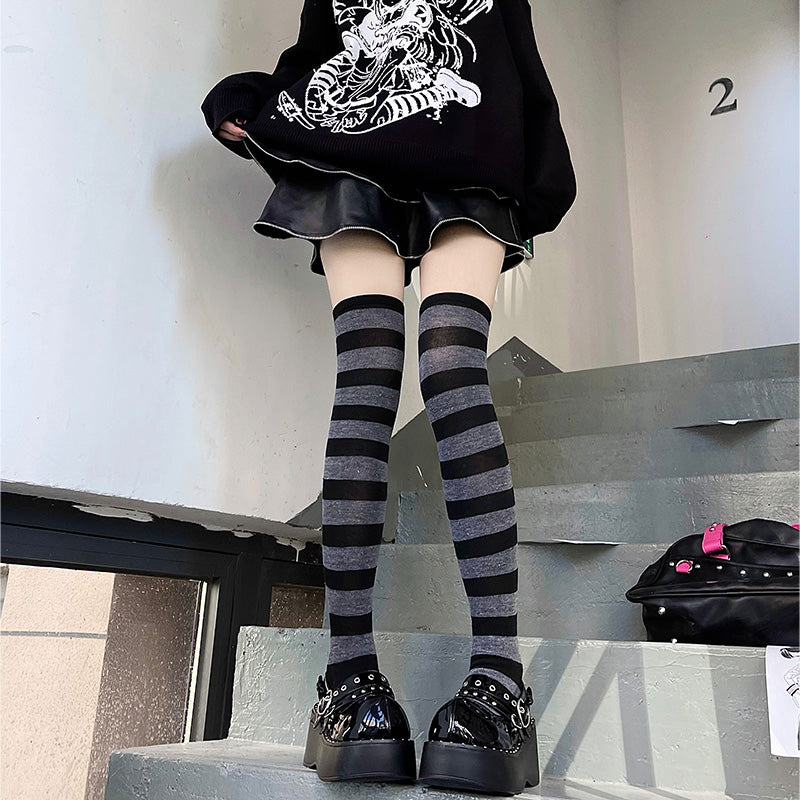 New Hot Various Color Striped Knee Socks Streetwear