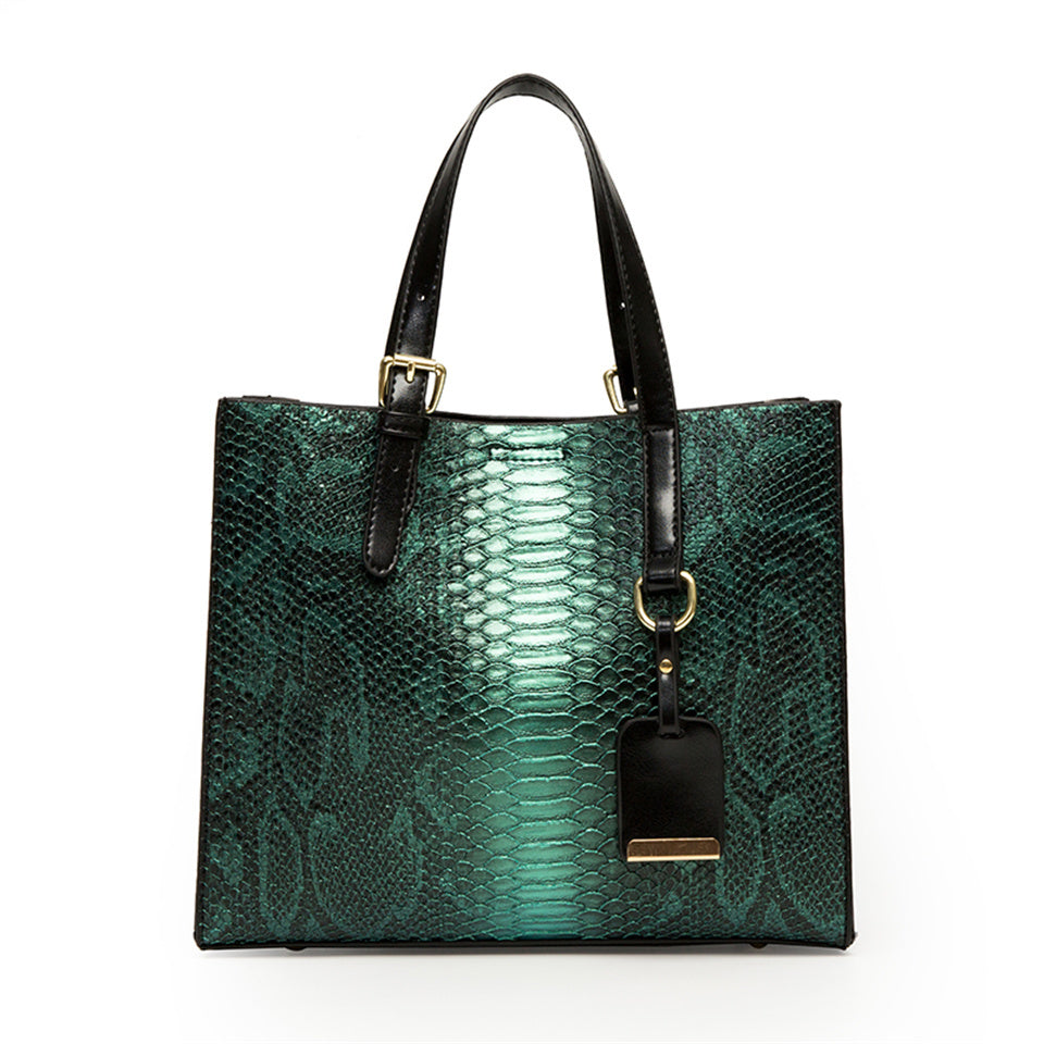 Snake Print Reptile Fashion Large Capacity Women's Handbag