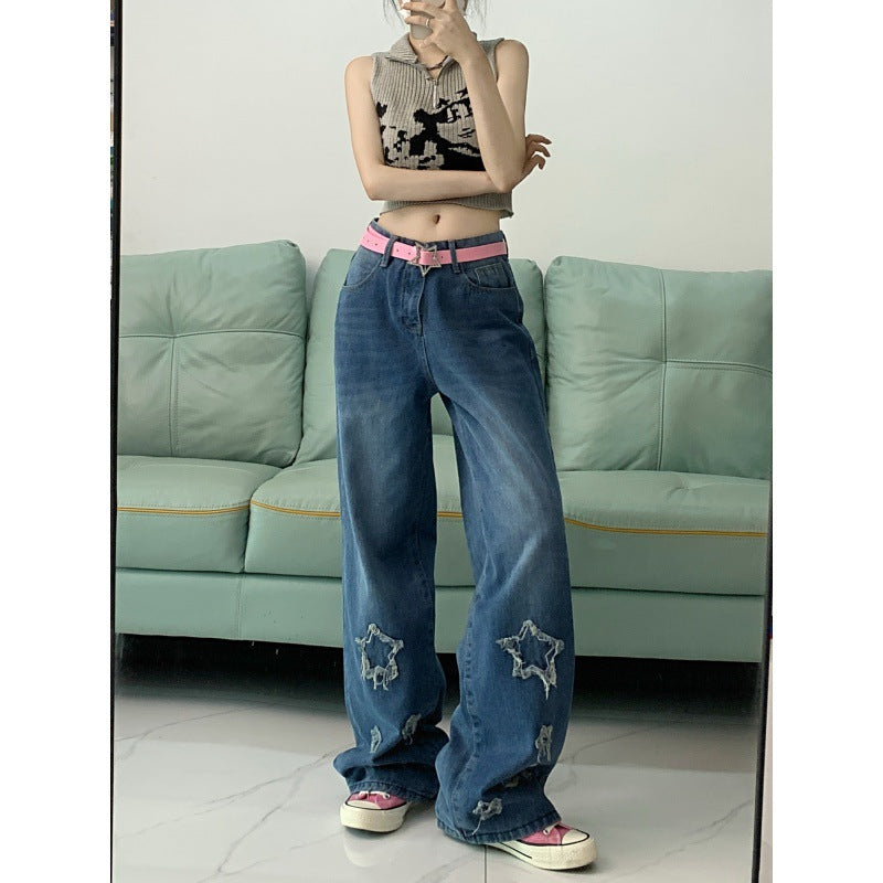 High Street Star Embroidered Jeans Girl