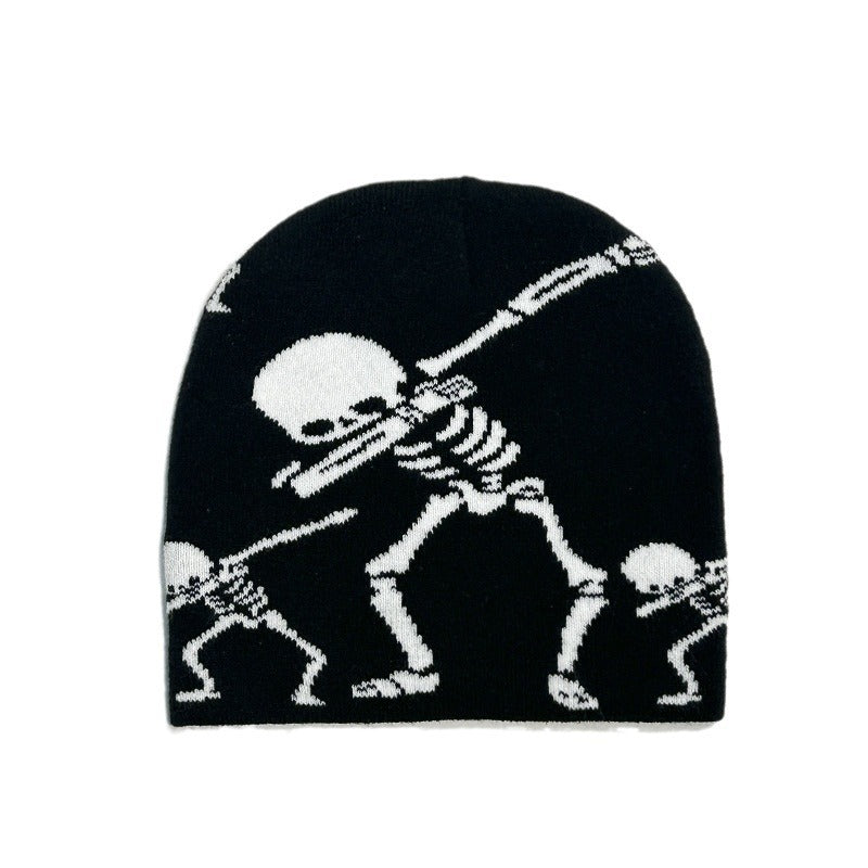 Skull Ghost Halloween Color Knitted Hat