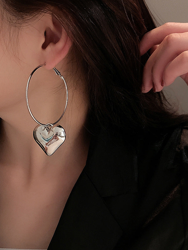 Simple Normcore Heart Shape Earrings Accessories