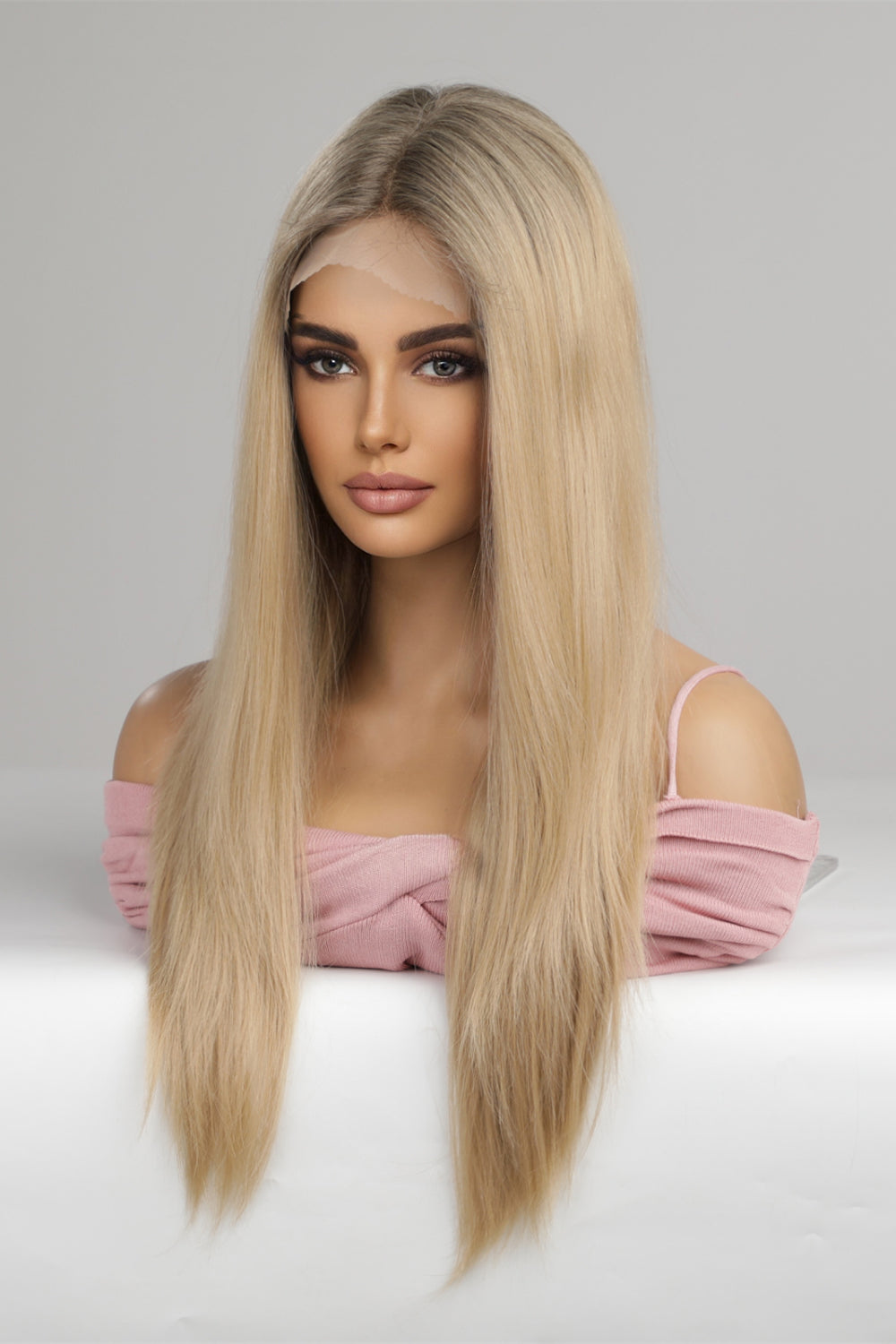 13x2 Lace Front Synthetic Wig – Long Straight 24-Inch, 150% Density