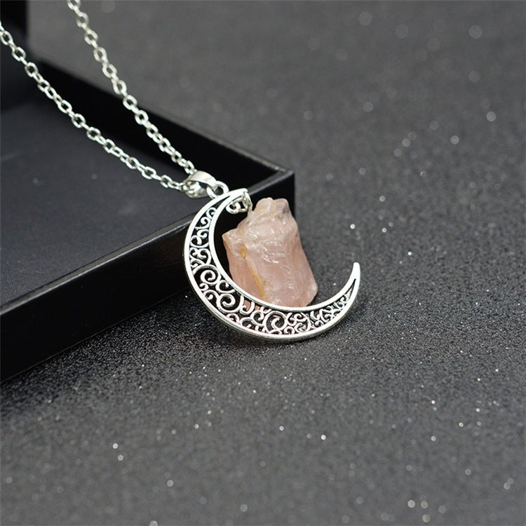 Moon and Natural Stone Magic Is In The Air Pendant Necklace