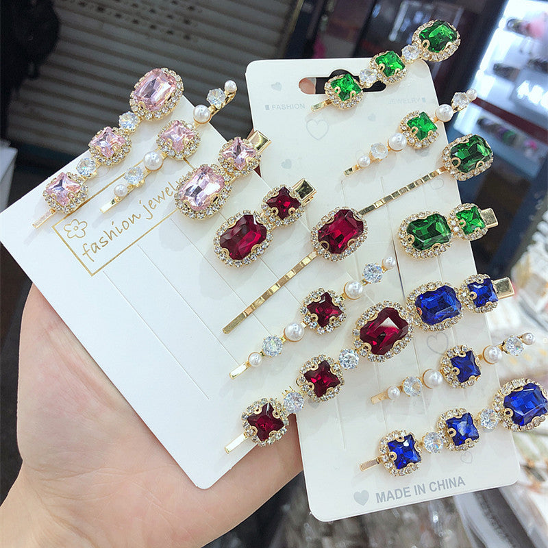 Bling Queen Rhinestone Hair Pin Sets Multiple Color Options