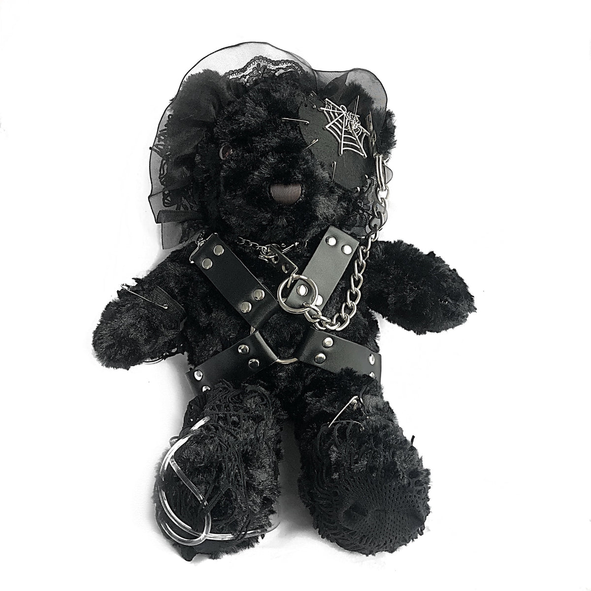 Lolita Bear Graffiti Goth Crossbody Bag