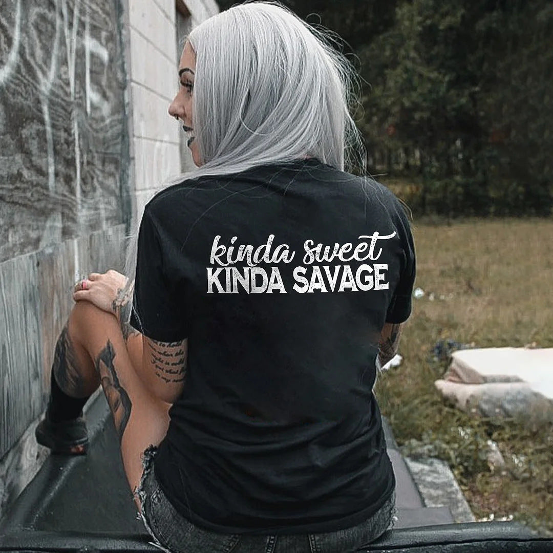 Kinda Sweet Mostly Savage Graphic Print Tee