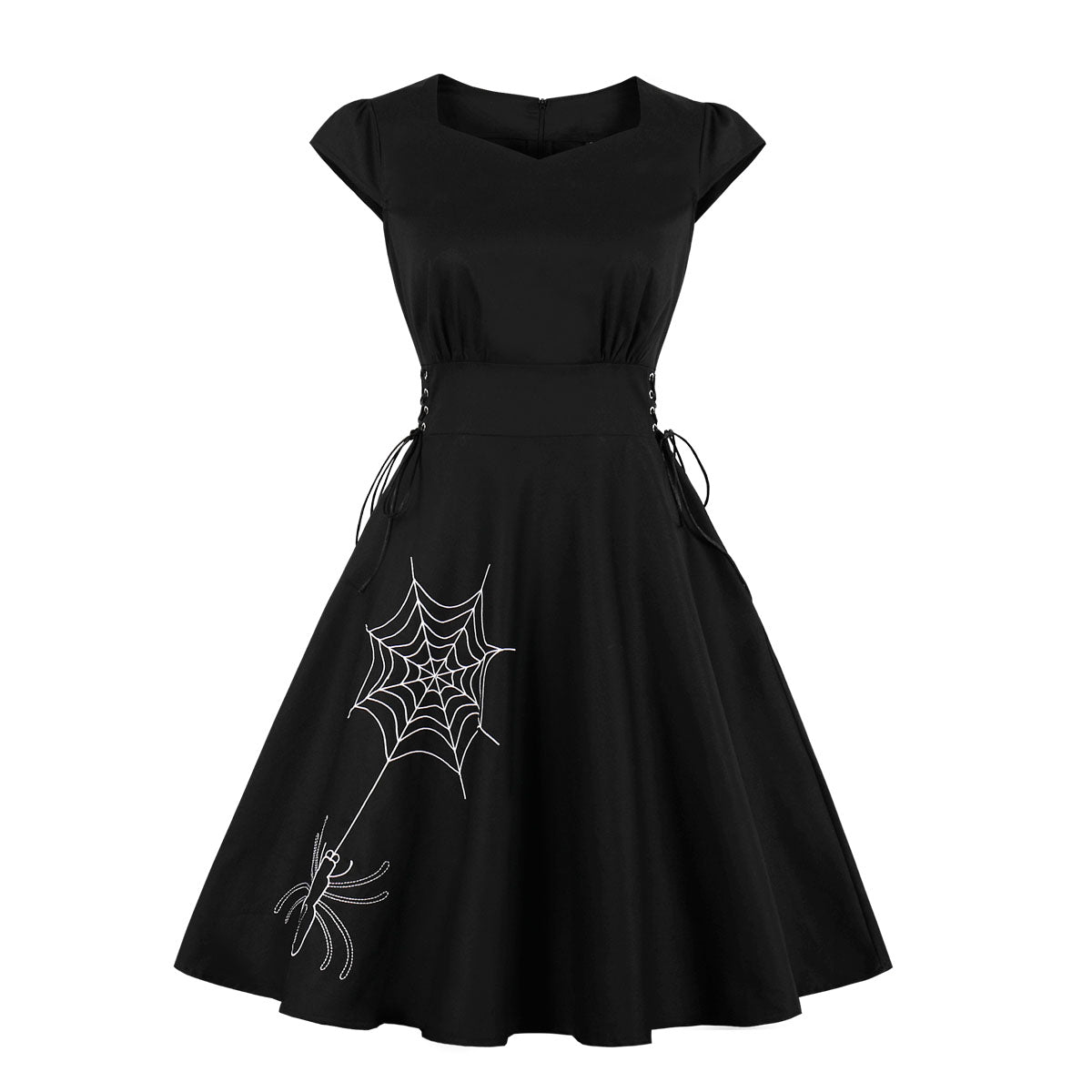 Swirling Spiderwebs Retro Swing Style Dress