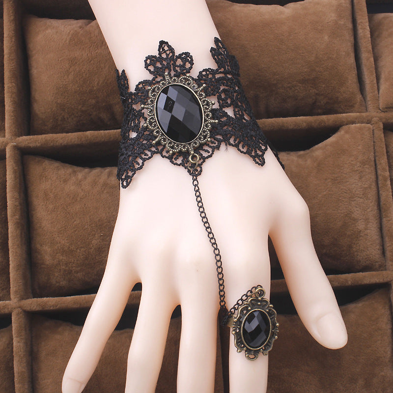 Fashion Vintage Gothic Palace Lace Gem Bracelet