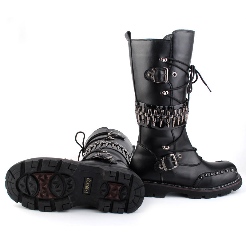 Punk motorcycle boots
