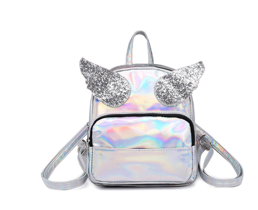 Cute Laser Holographic Backpack with Glitter Angle Wings